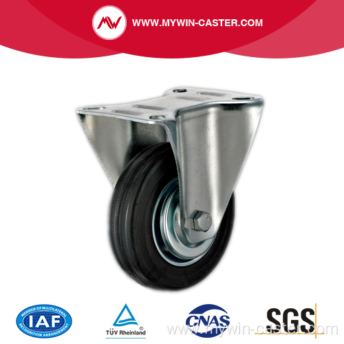 Rigid Black Rubber Metal Core Industrial Casters